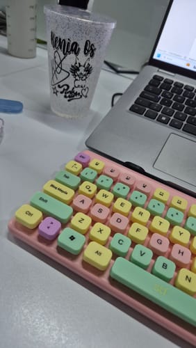 Customer photo review of Kit Teclado + Mouse inalámbrico  | STF VIVA! | para computadora Sweet Rosa