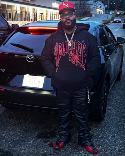 Customer photo review of Revenge Web Cross Black Hoodie