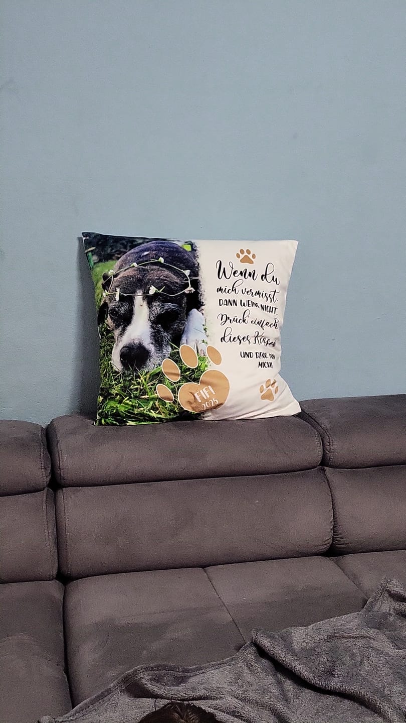Customer photo review of Wenn du mich vermisst - Individuelles Kissen