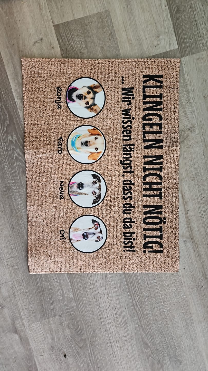 Customer photo review of Klingeln nicht nötig mit Foto - individuelle Fußmatte