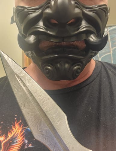 Customer photo review of Black Samurai Oni Half Mask