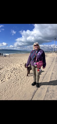 Customer photo review of 1/4 Zip Fleece - Walkies Ready® Fleece - Purple + Lilac