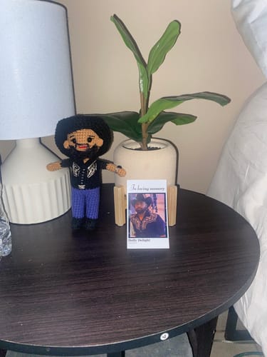 Customer photo review of Dolly® Personalized Crochet Doll with Photo Card