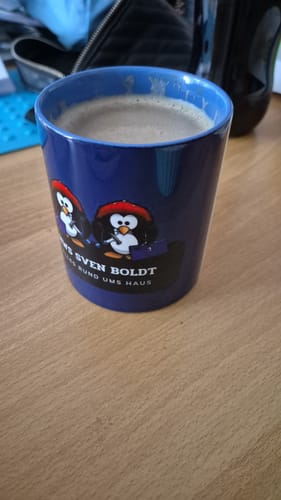 Customer photo review of TassenExpress - Becher Keramik Tasse mit Logo bedruckt 325ml Firmenlogo