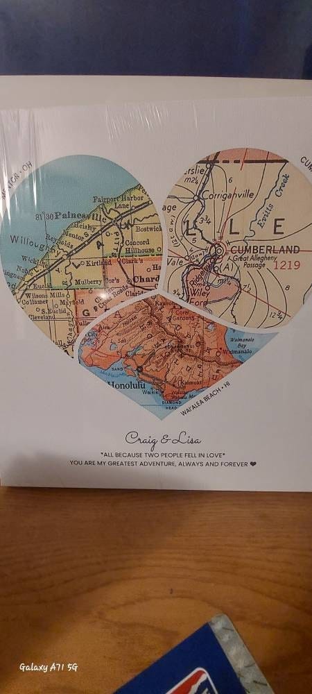 Customer photo review of Personalized Heart Map Print