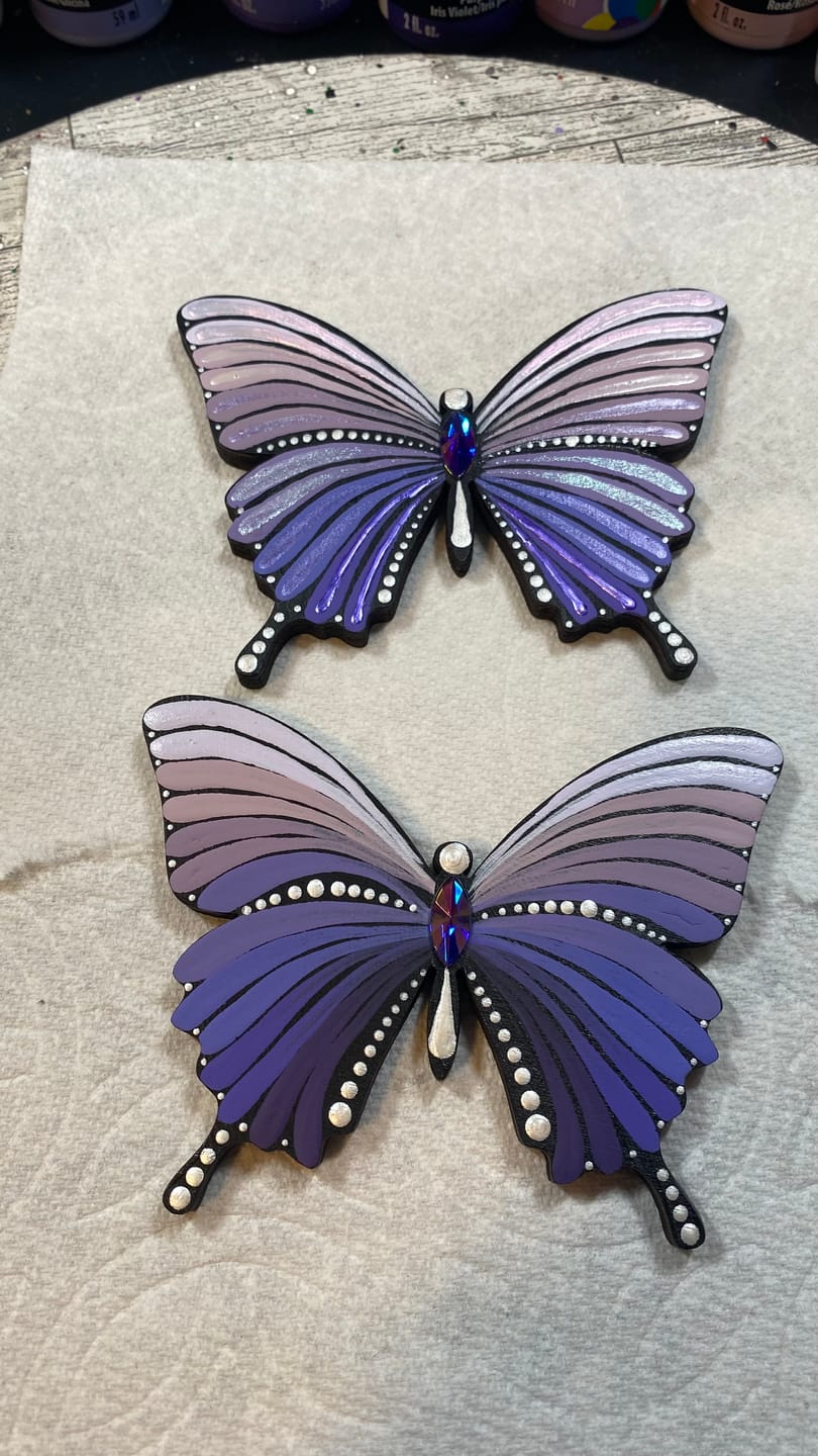 Customer photo review of Unfinished Wood Butterfly | Insect | Animal | Wildlife | Craft Cutout | up to 46" DIY