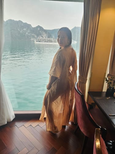 Customer photo review of ARIA MAXI KAFTAN - MANGO MOJITO