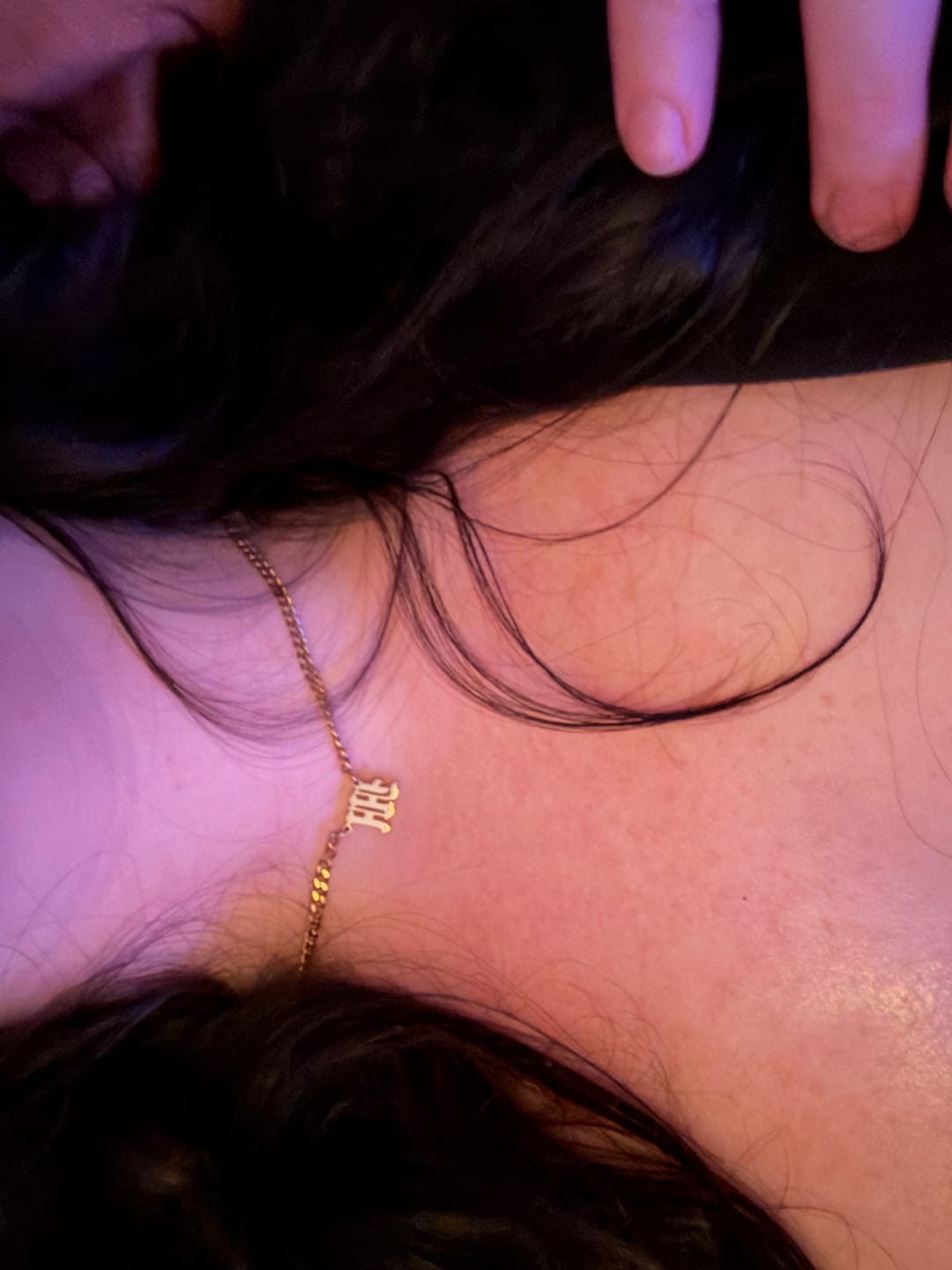 Customer photo review of Cuban Initial Necklace