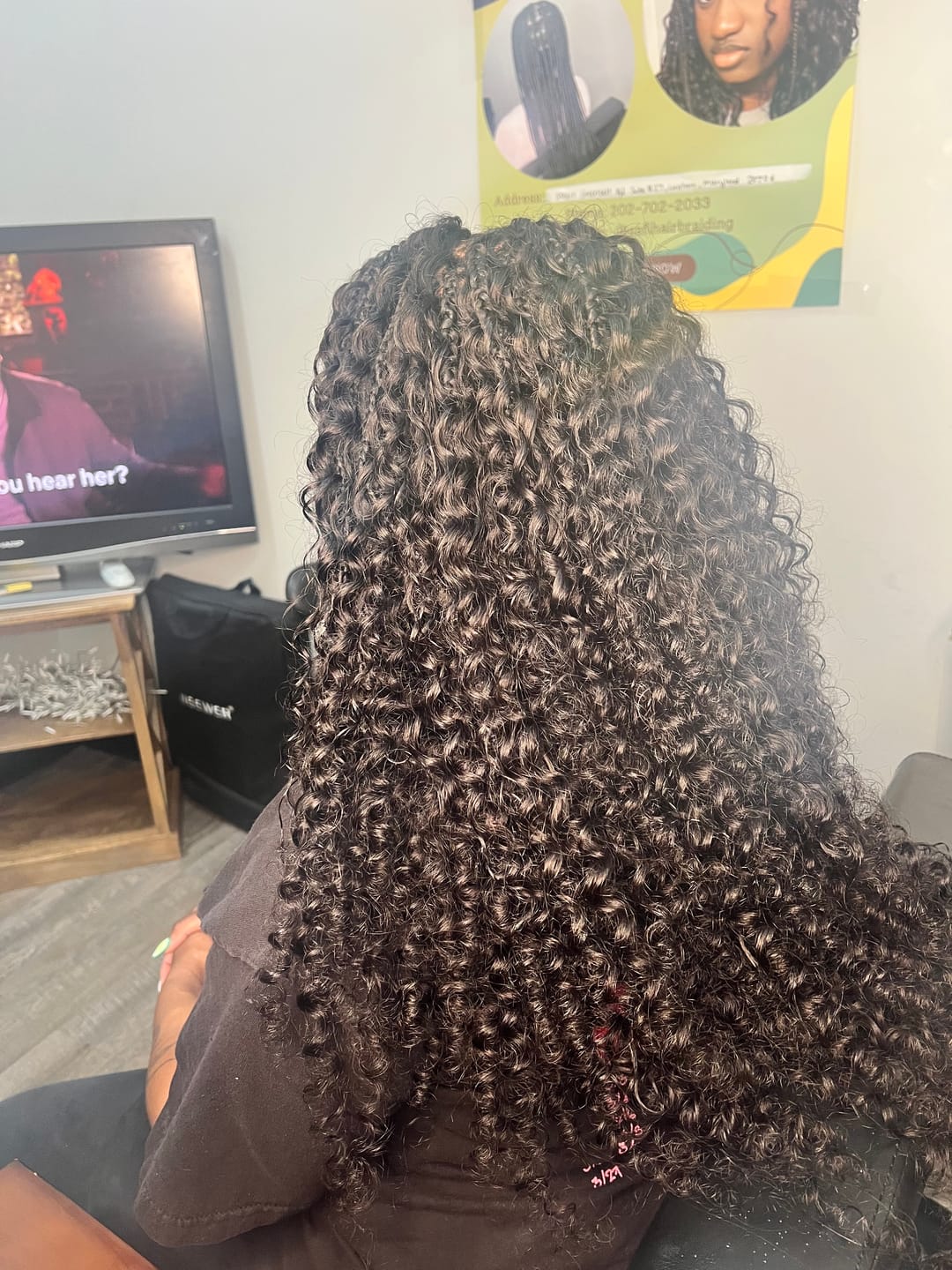 Customer photo review of Loose Curly Bulk Hair Extensions for Braiding