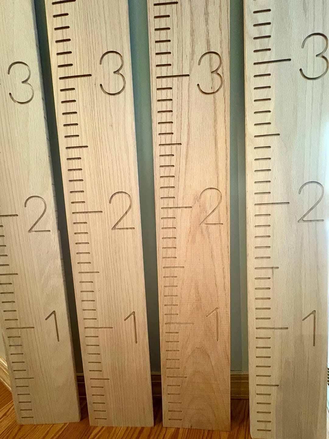 Customer photo review of 79.2X7.875" 3 Piece Growth Chart Inlay Acrylic Router Template Set