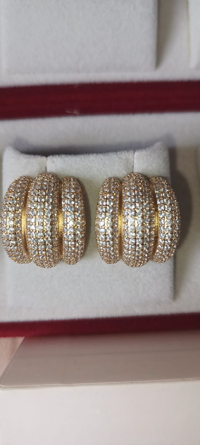 Customer photo review of Triple C Diamond Stud Earrings