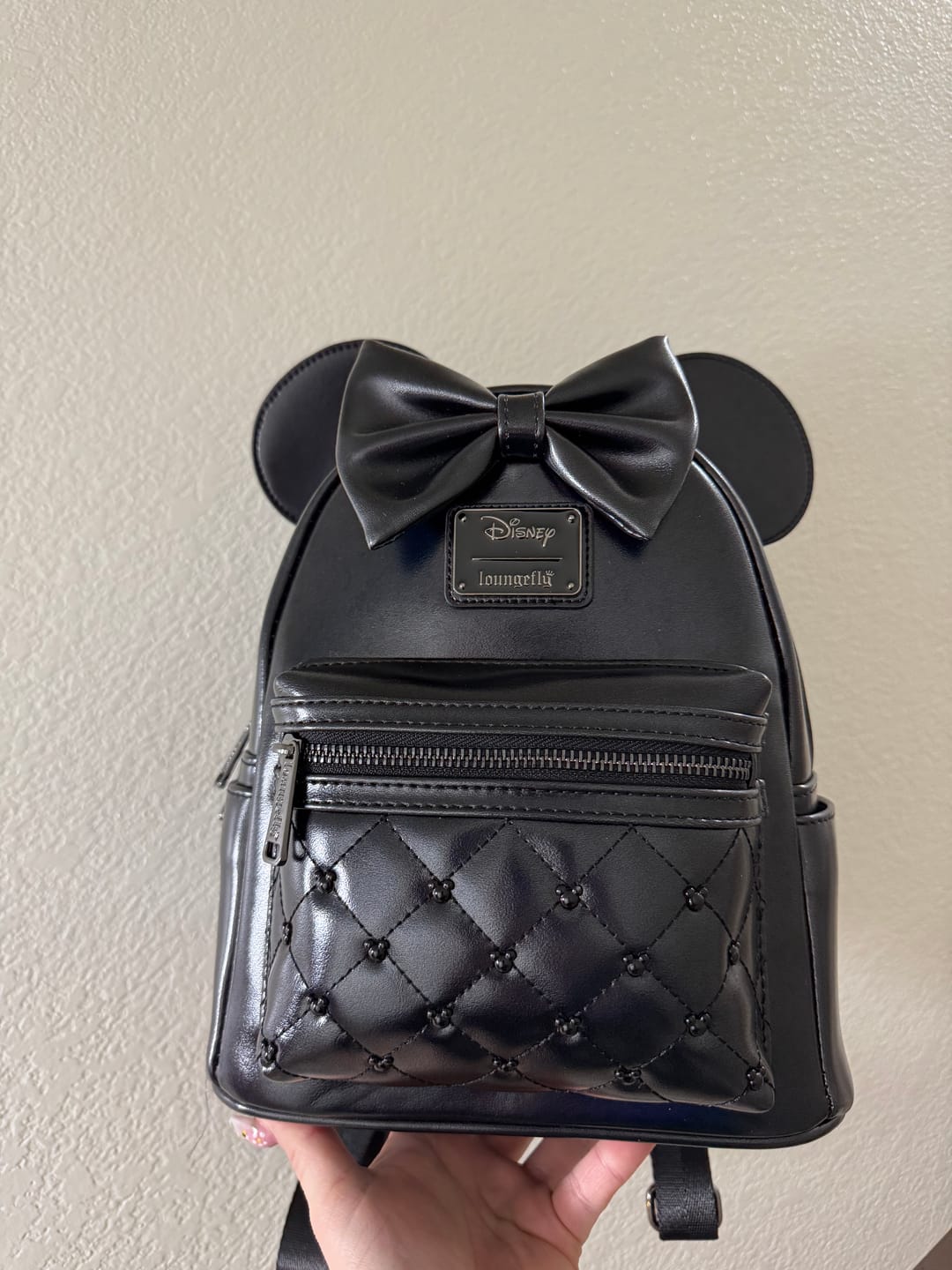 Customer photo review of Loungefly Disney The Minnie Mouse Classic Series Mini Backpack: Midnight Iridescent - 707 Street Exclusive