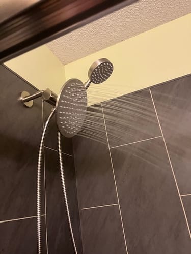 Customer photo review of 1-Handle Valve and Trim Shower System wtih Dual Shower Head
