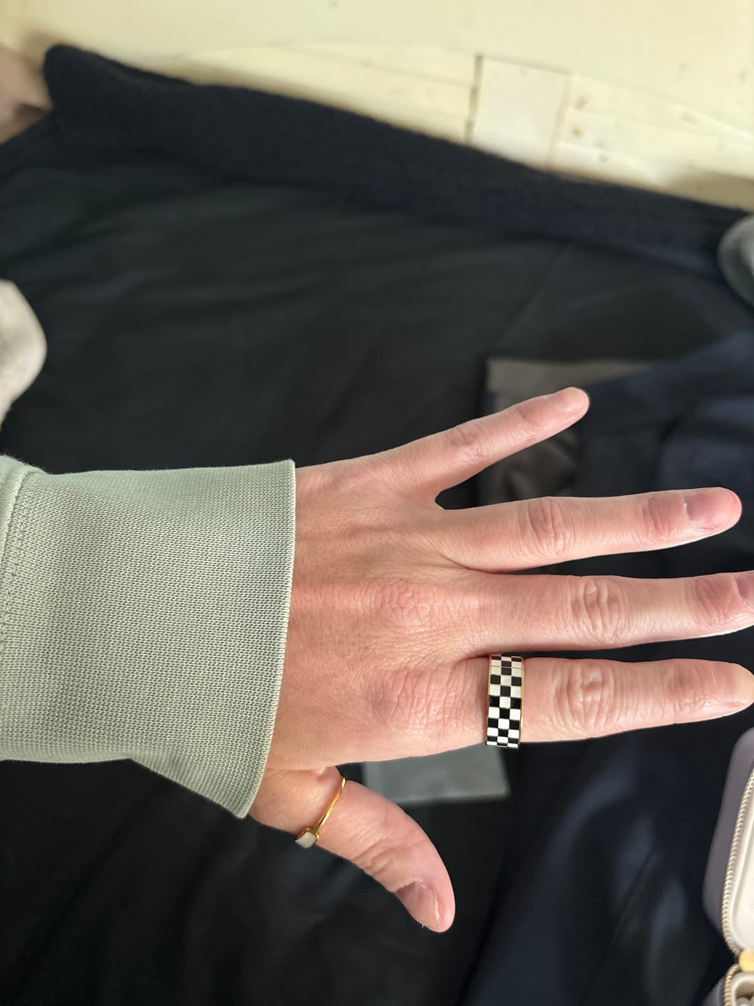 Customer photo review of Rellery Checkerboard Ring || Choose Color