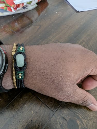 Customer photo review of Love and Good Luck Jade Bracelet