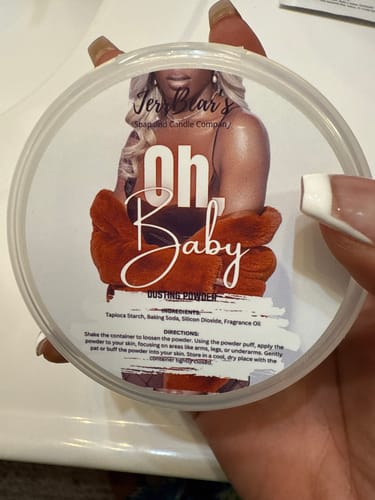 Customer photo review of JerrBear's Silky Dusting Powder (4oz)