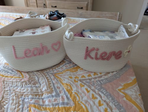 Customer photo review of Baby Knits™ Personalized Knitted Basket