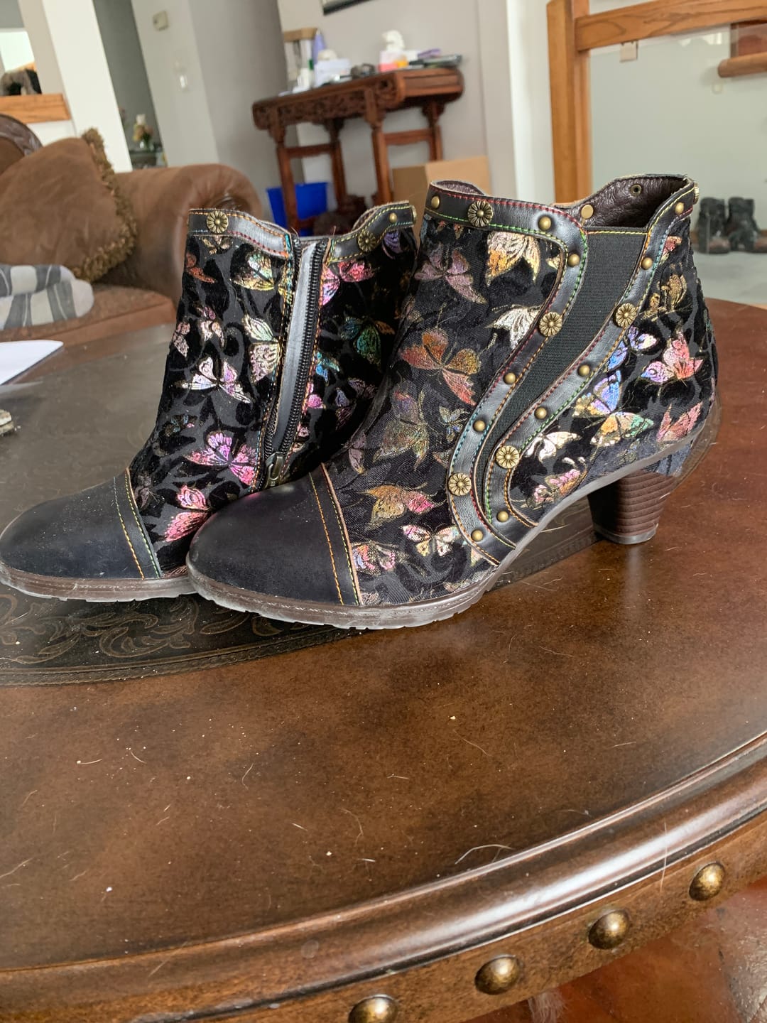 Customer photo review of Vintage Butterfly Elegance Leather Ankle Shoes