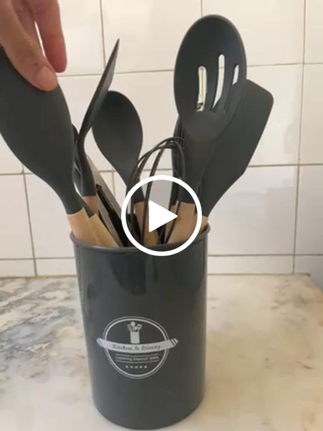 Customer video review of Kit Set X12 Utensilios Cocina Madera Y Silicona Excelente