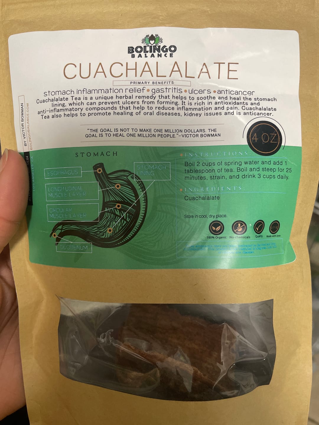 Customer photo review of CUACHALALATE