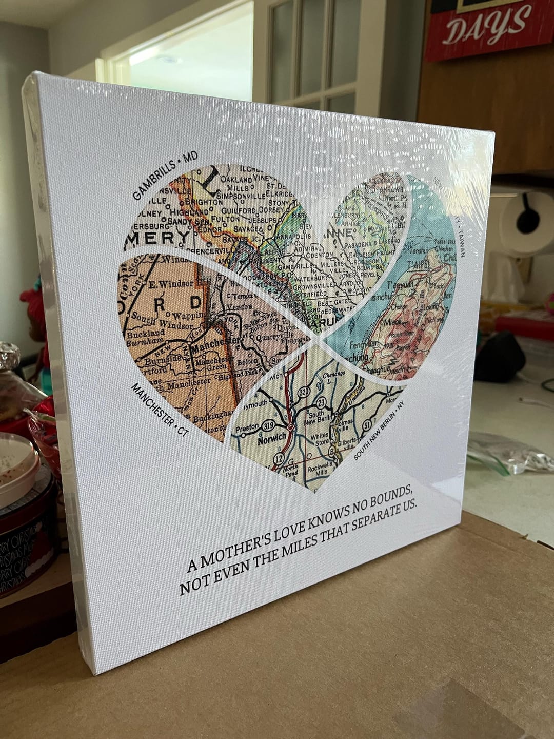 Customer photo review of Personalized Heart Map Print