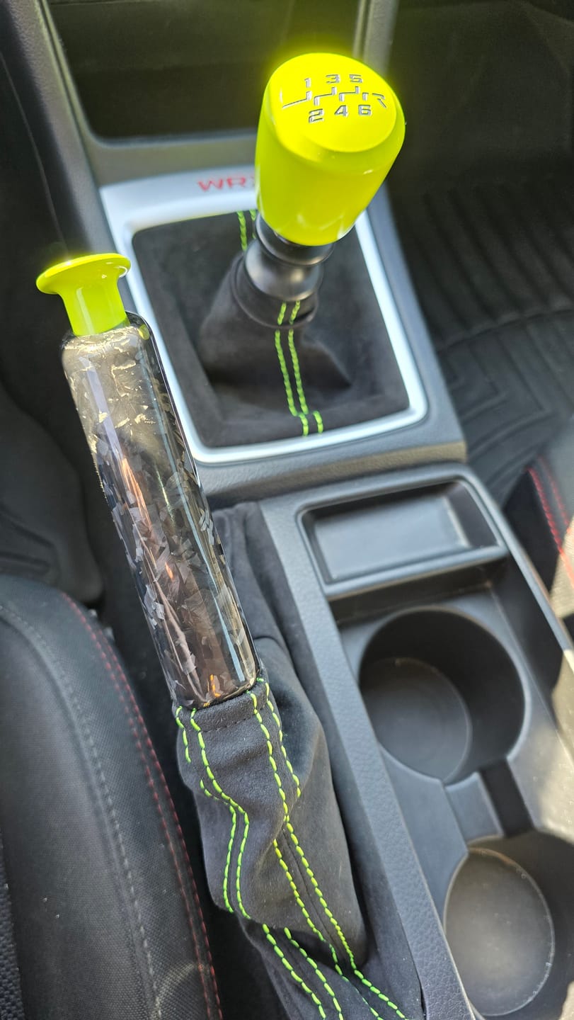 Customer photo review of 2008-2024 Subaru WRX/STi Forged Carbon Fiber Ebrake Handle 2013-20 BRZ/FR-S