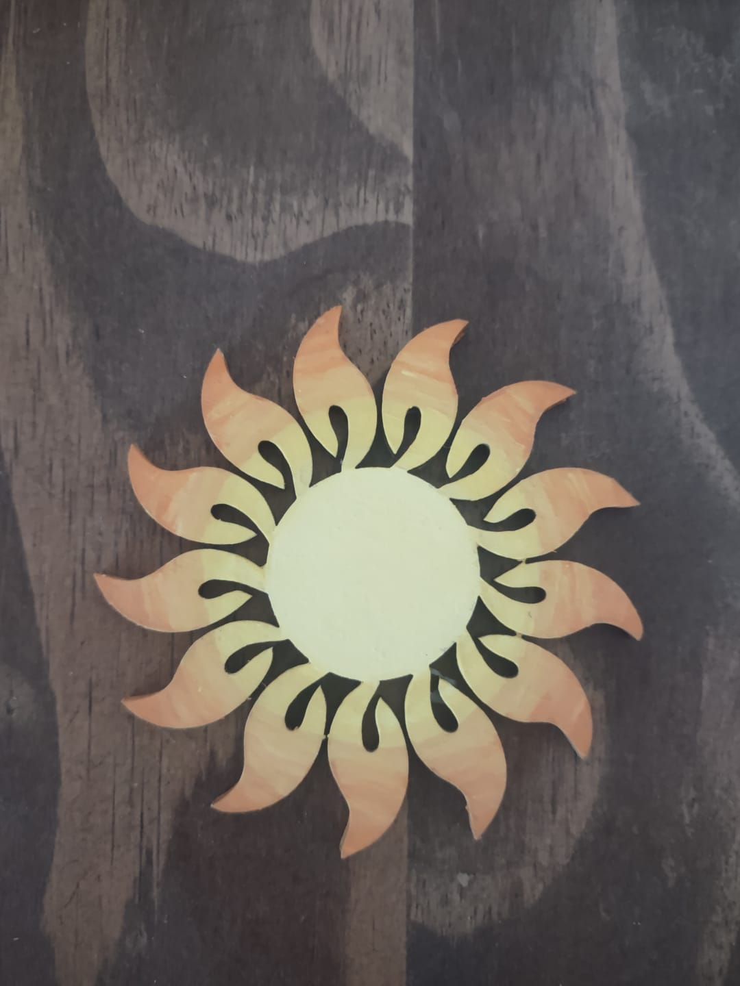 Customer photo review of Unfinished Wood Radiant Sun Silhouette | Summer | Celestial | Craft Cutout | up to 46"
