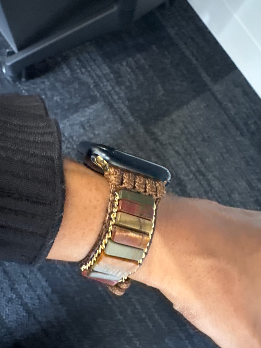 Customer photo review of Delicate Picasso Jasper Apple Watch Strap