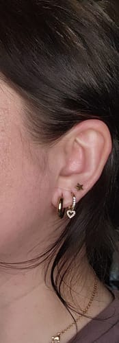Customer photo review of My Huggies Sparkle Hoop Earrings