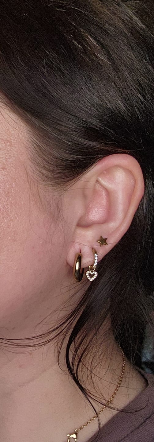 Customer photo review of My Huggies Sparkle Hoop Earrings