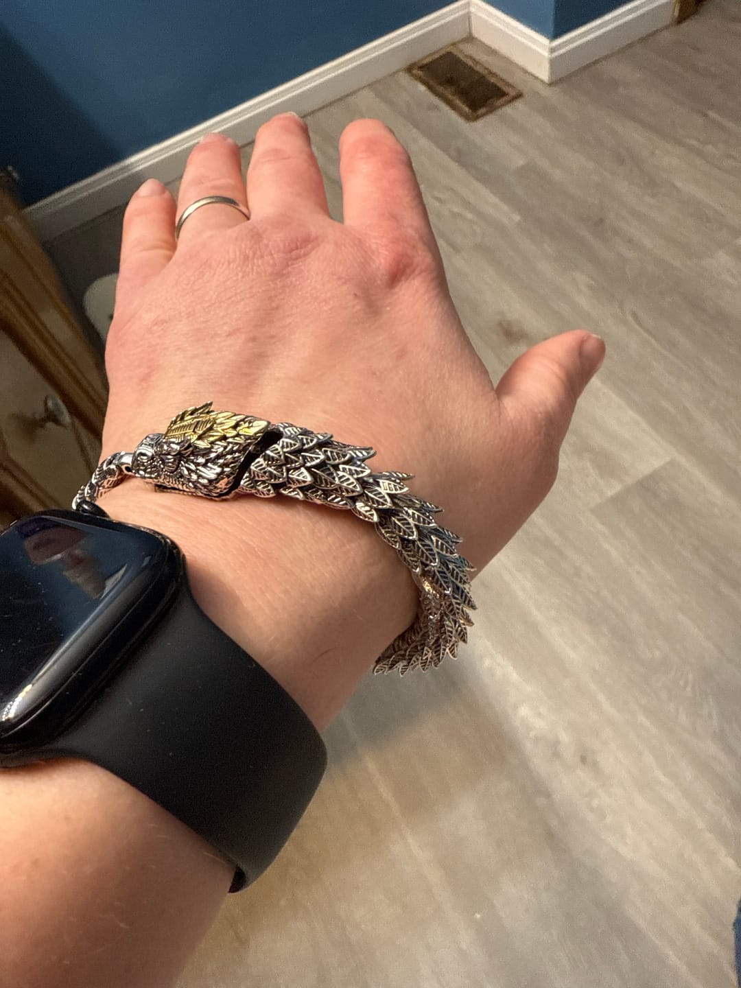 Customer photo review of JÖRMUNGANDR - The World Serpent Bracelet | Handcrafted Stainless Steel Viking Jewelry