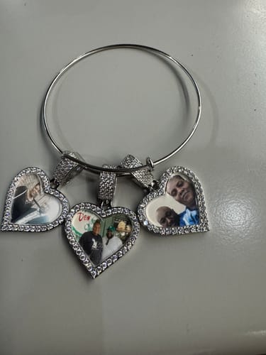 Customer photo review of Hearts Photo Bangle Bracelet