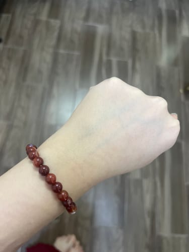 Customer photo review of Carnelian beaded bracelet