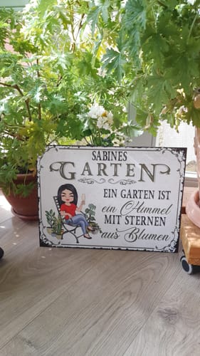 Customer photo review of Personalisiertes Gartenschild mit Namen Anpassbar