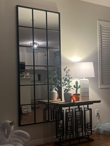 Customer photo review of Black Window Pane Mirror (71"H x 31"W)