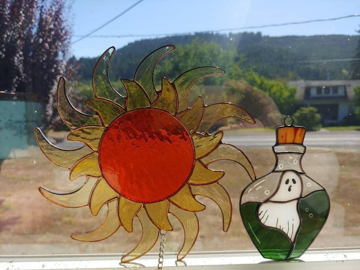 Customer photo review of Stained Glass Sun Suncatcher