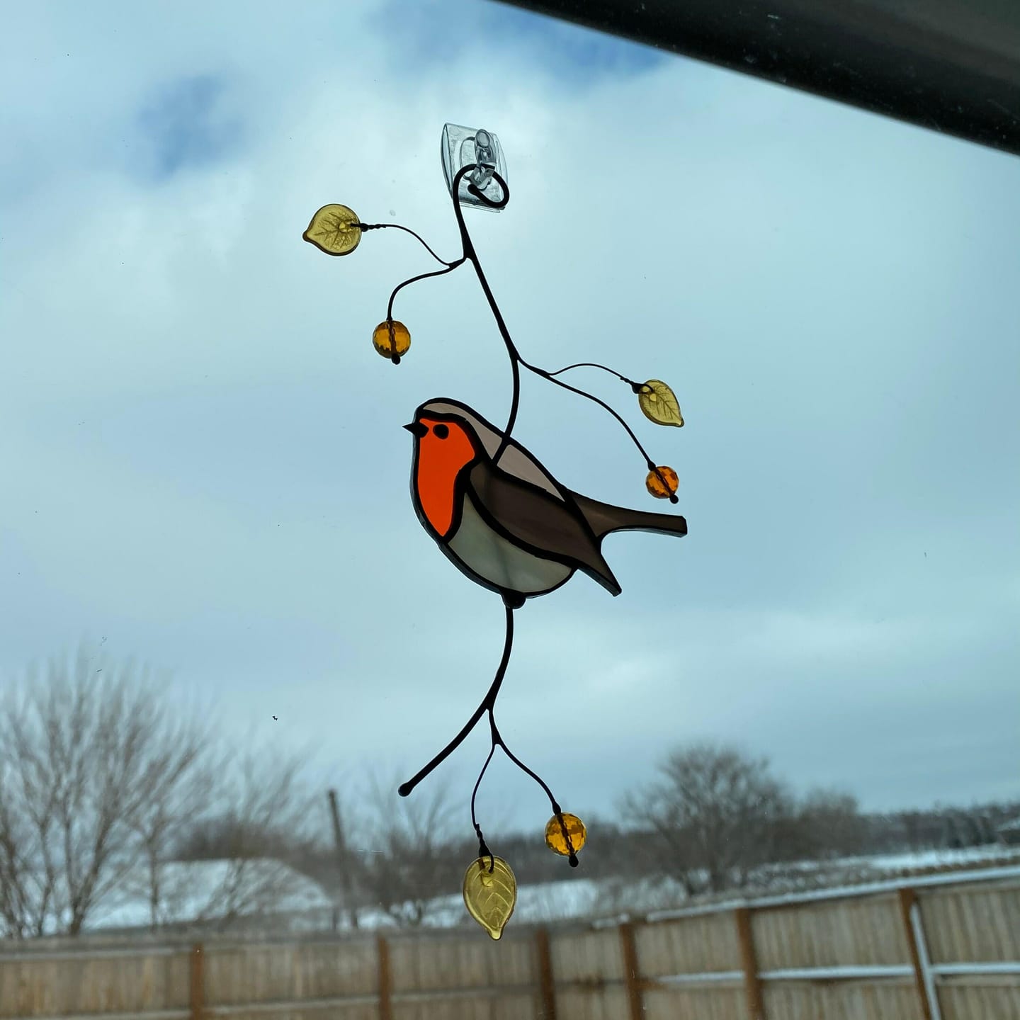 Customer photo review of Stained glass Robin Bird