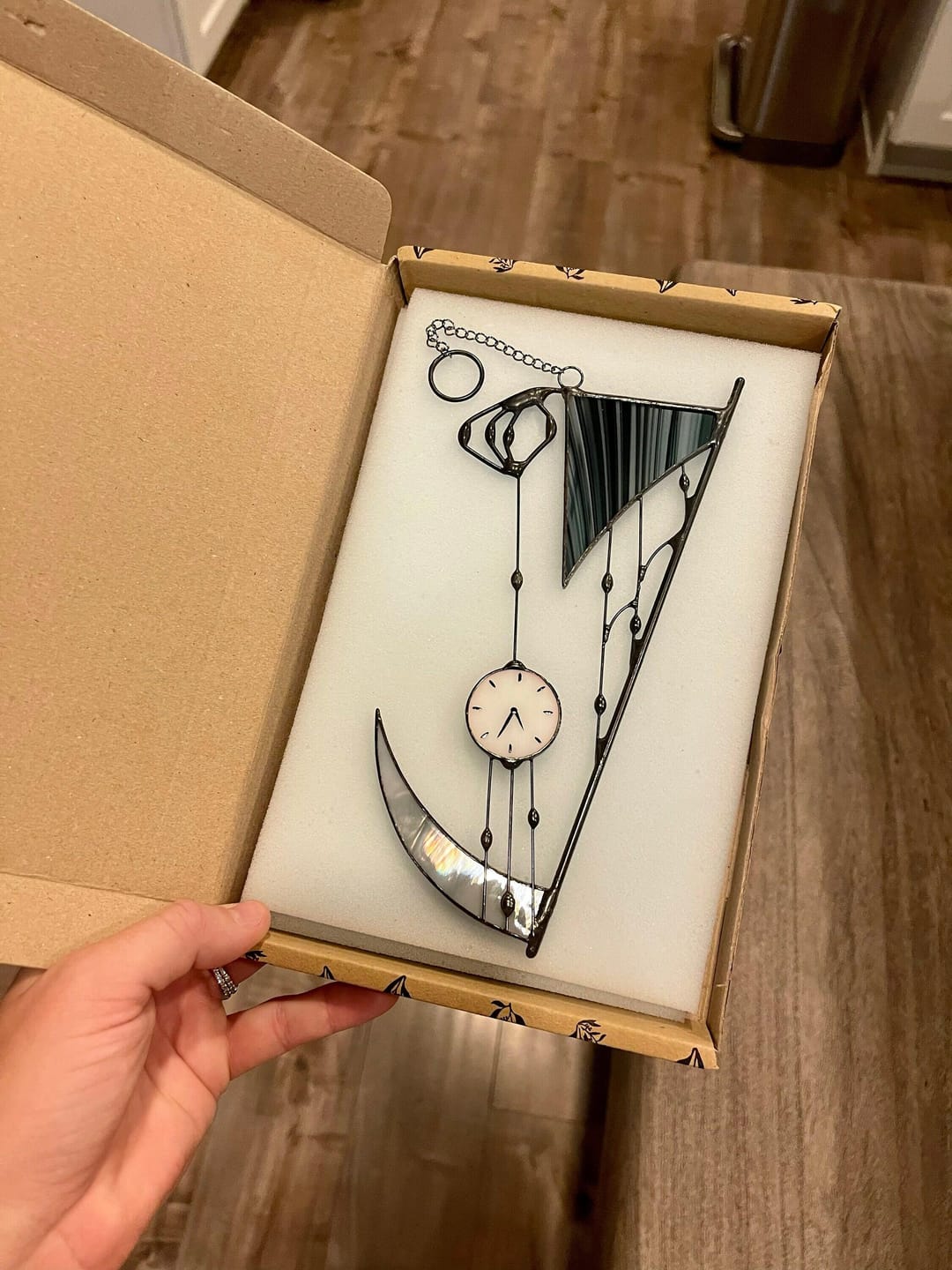 Customer photo review of Suncatcher stained glass "Hand of Death"