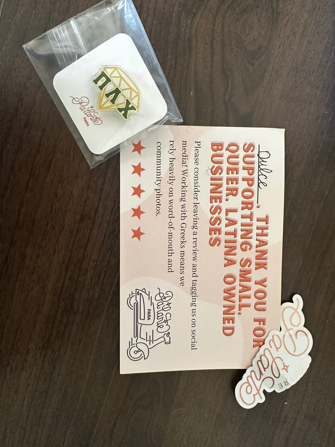 Customer photo review of PLC Diamond Acrylic Pin