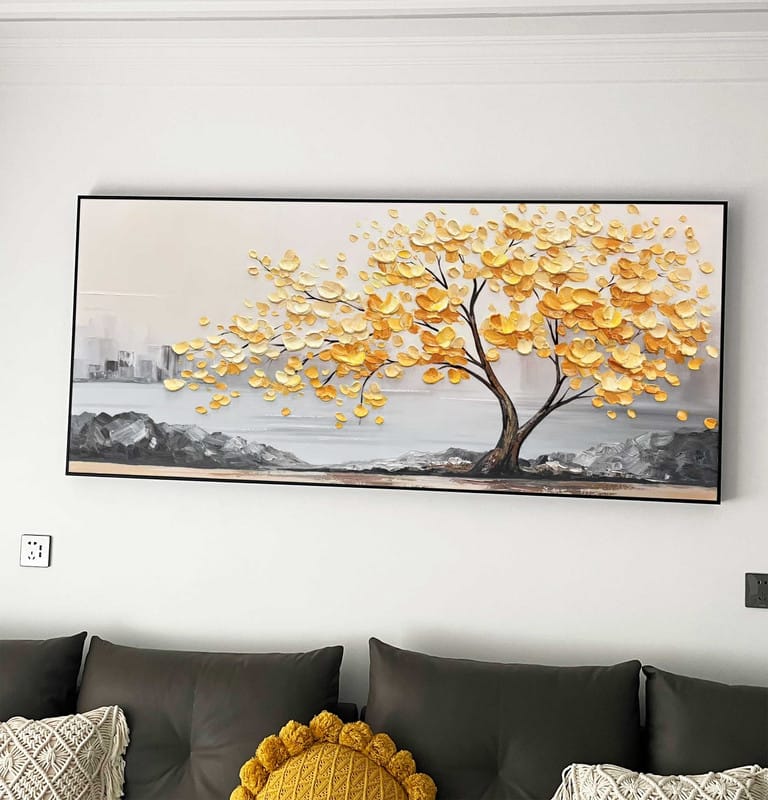 Customer photo review of Flower And Tree Textured Painting Canvas #FT005