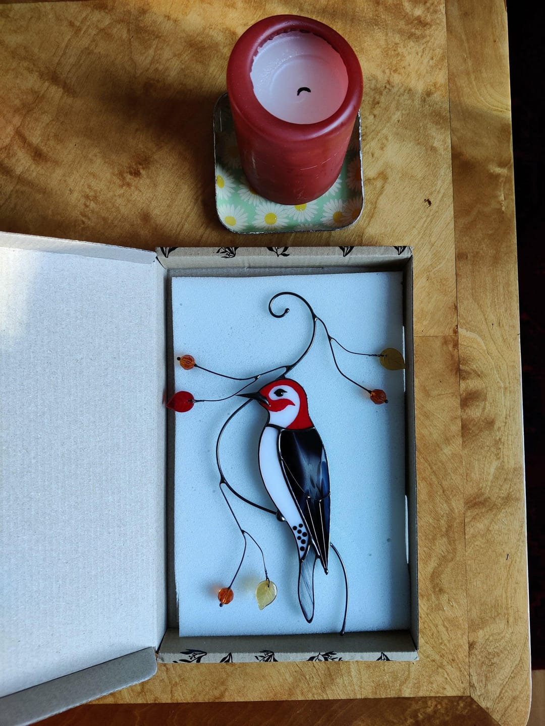 Customer photo review of Woodpecker Suncatcher