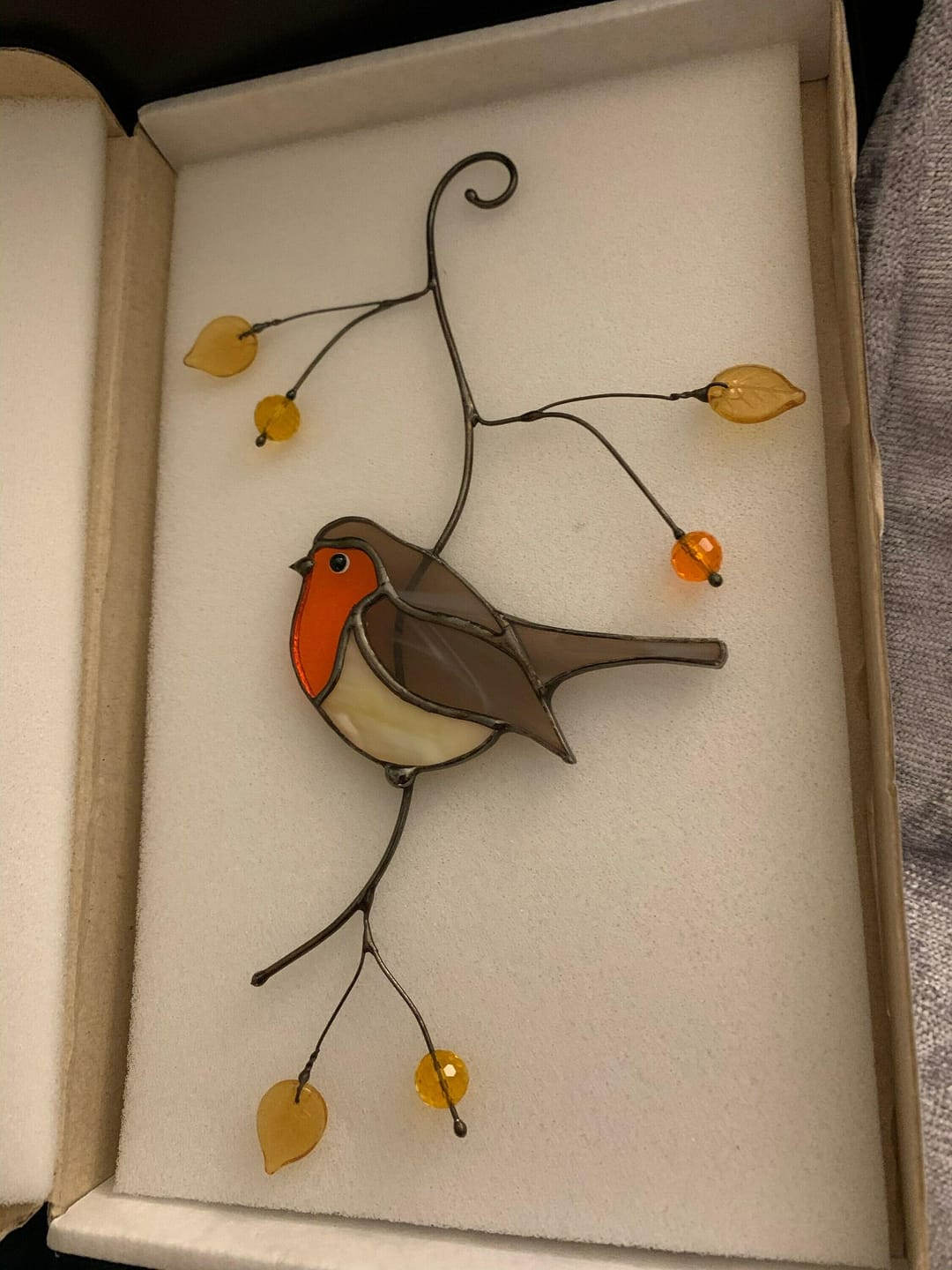 Customer photo review of Stained glass Robin Bird
