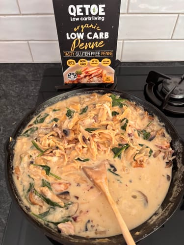 Customer photo review of Qetoe Low Carb Penne 4 x 200g Pack