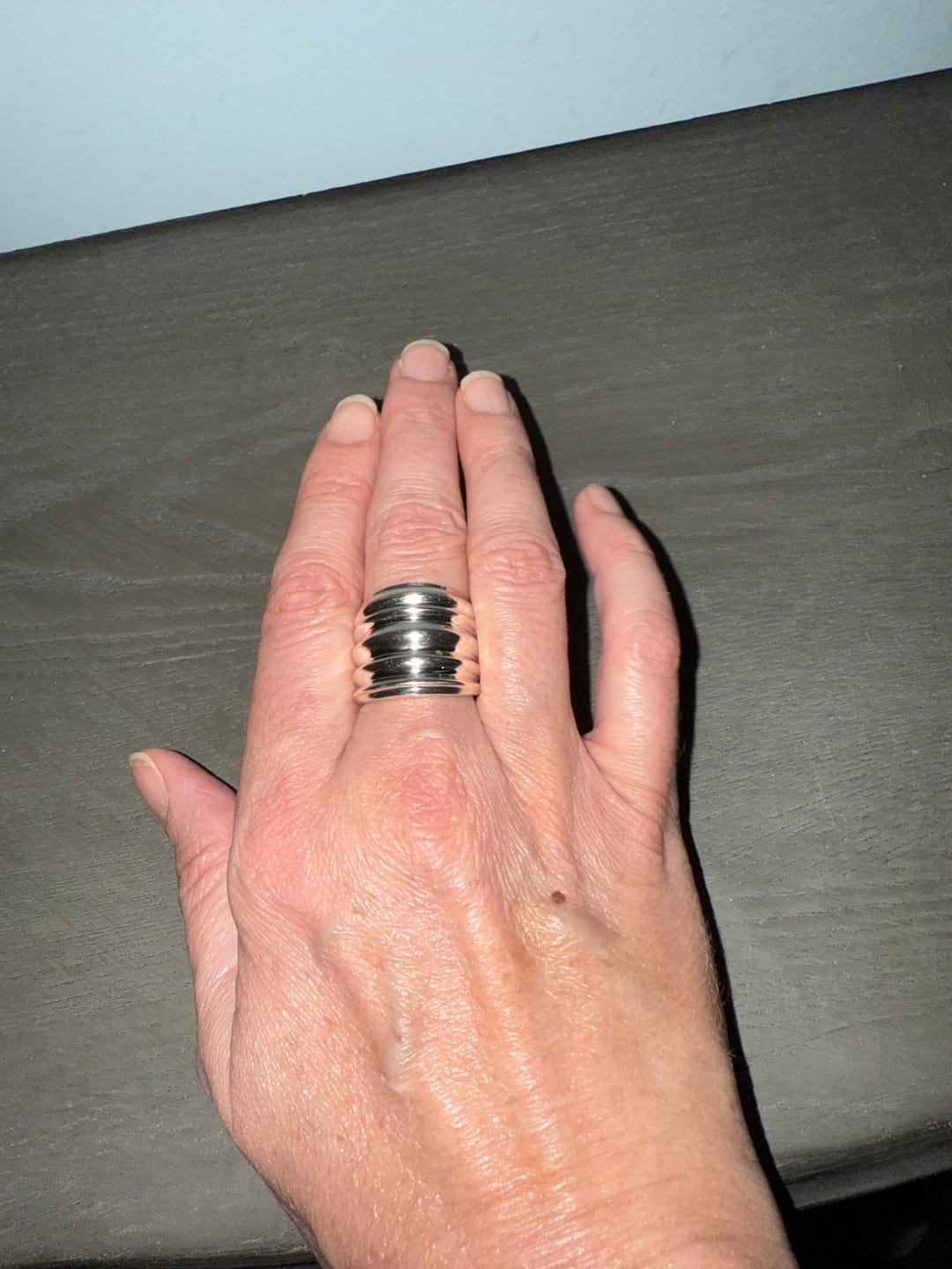 Customer photo review of Wide Band Statement Ring