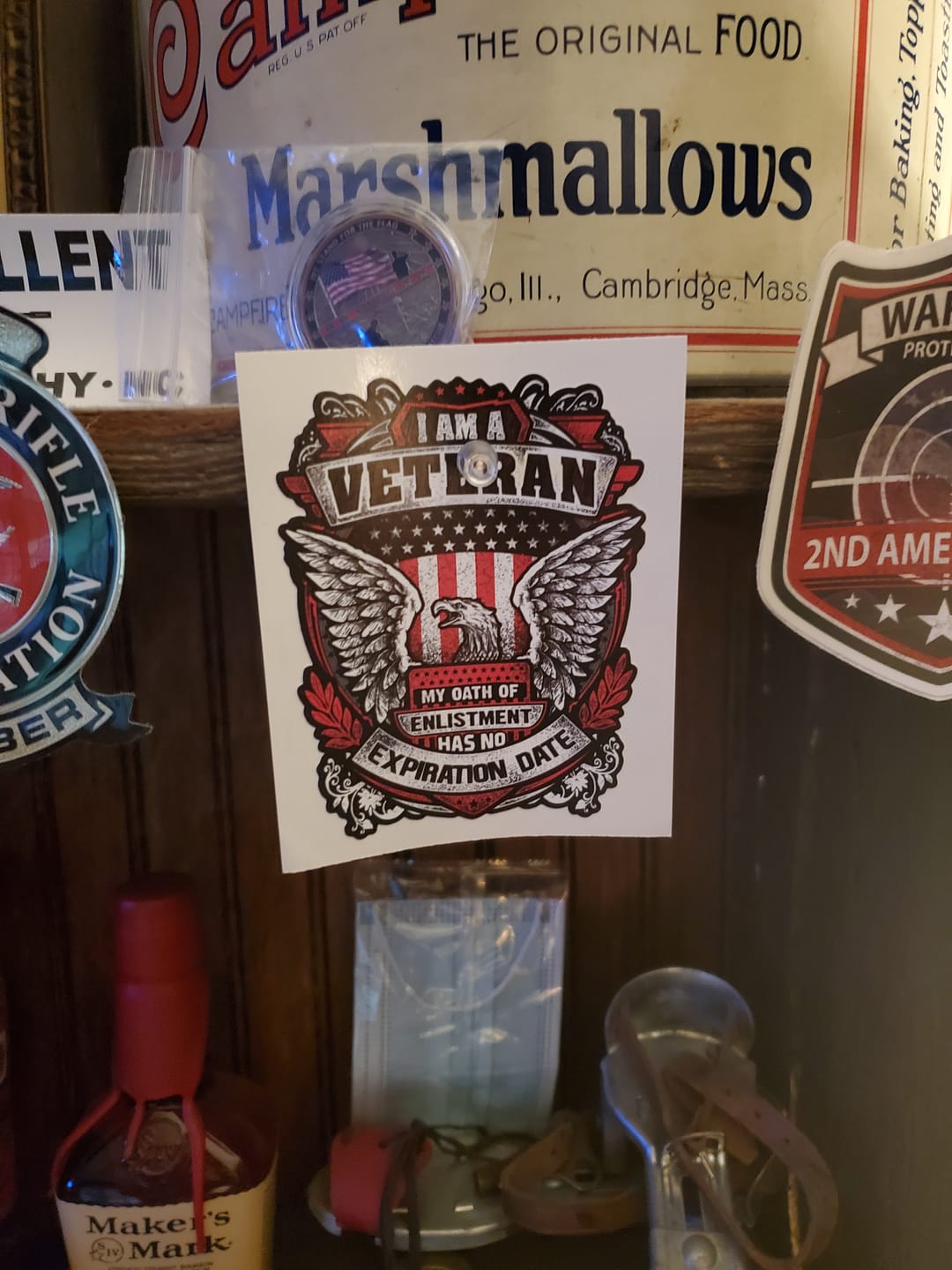 Customer photo review of I Am A Veteran - Eagle Decal