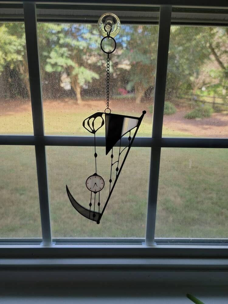 Customer photo review of Suncatcher stained glass "Hand of Death"