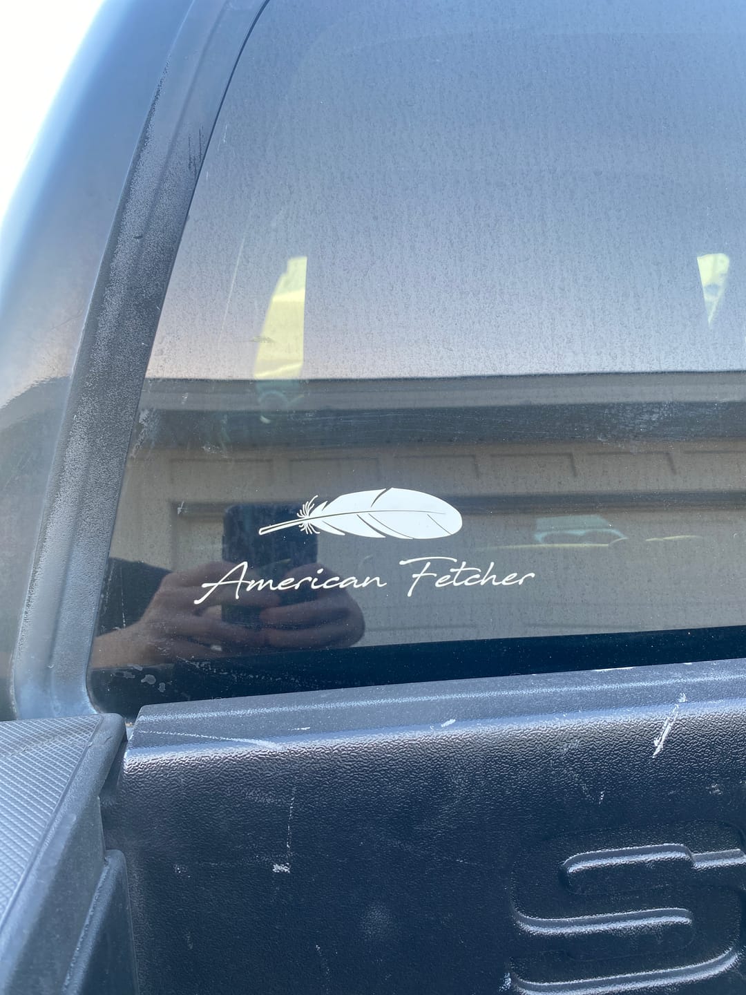Customer photo review of White Vinyl Decal - Feather
