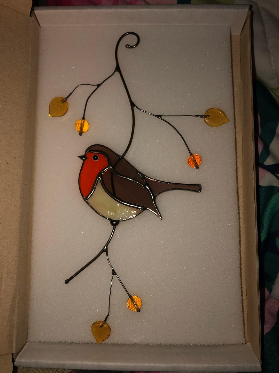 Customer photo review of Stained glass Robin Bird