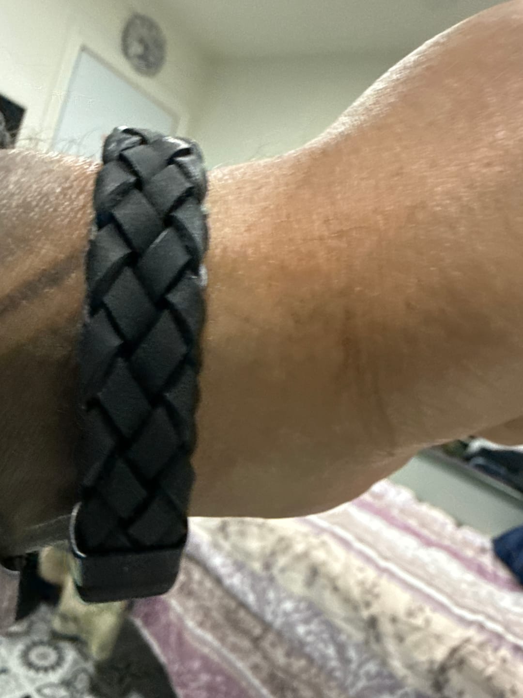 Customer photo review of 12mm Black Leather Bracelet