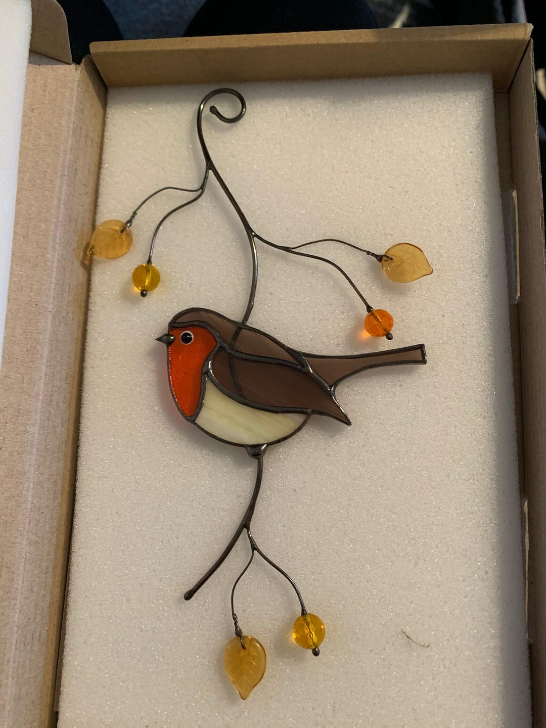Customer photo review of Stained glass Robin Bird